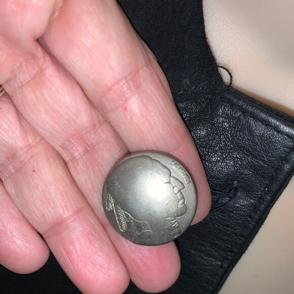 VINTAGE 80s CHEVIGNON HOPI NAVAJO NATIVE WESTERN BOHO FRINGED SUEDE JACKET M - Picture 8 of 10